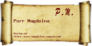 Porr Magdolna névjegykártya